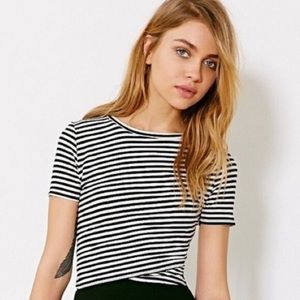 Urban outfitters striped black crop top